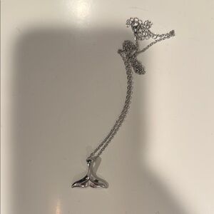 ATOLEA Silver Whale Tail Pendant Necklace